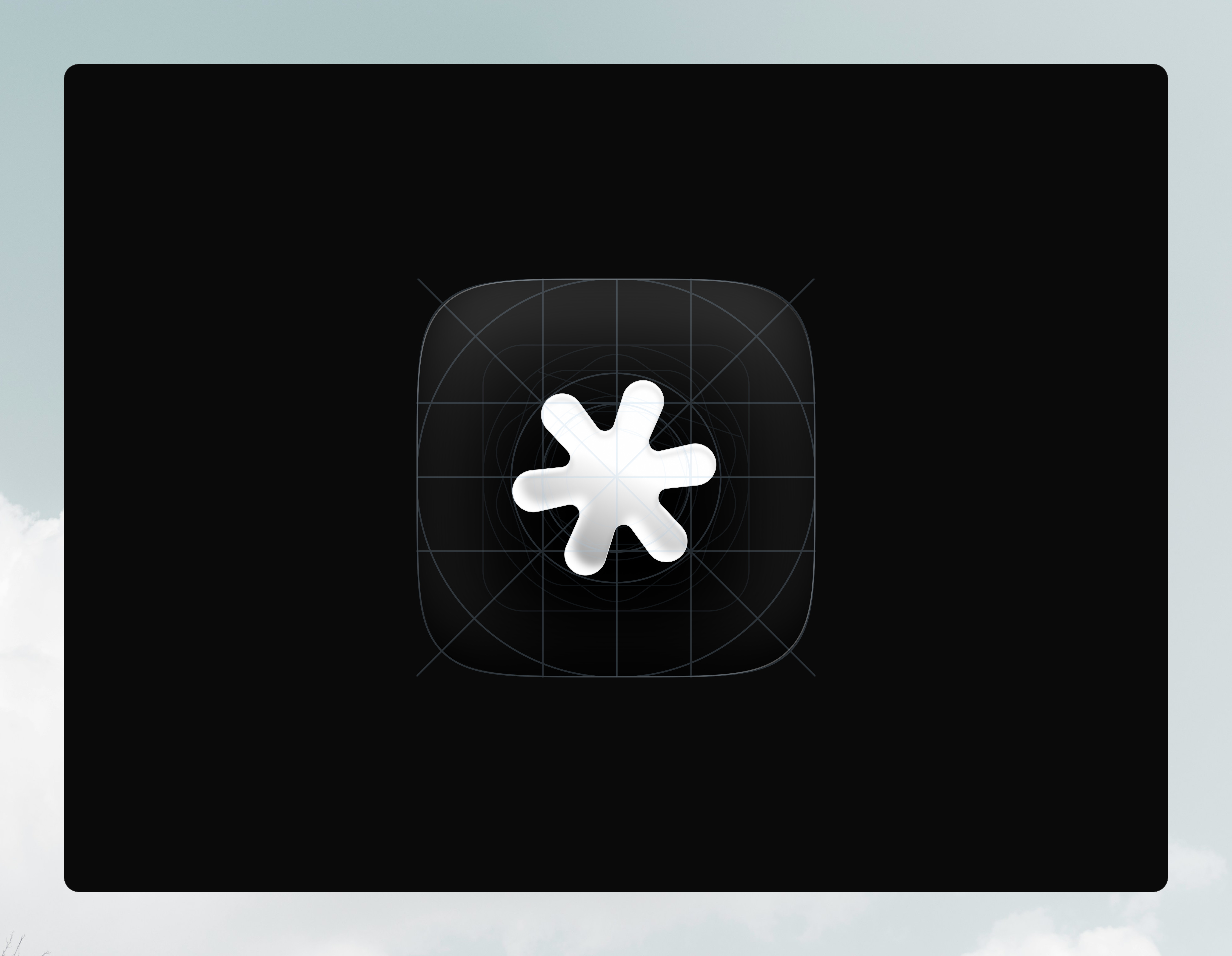 Vibehaus app icon on a design grid